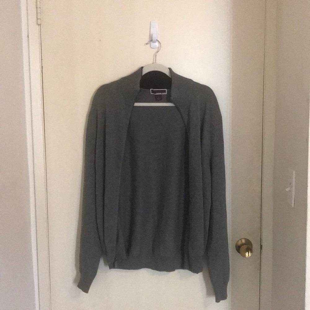 Michael Kors sip up sweater. Grey. Large.